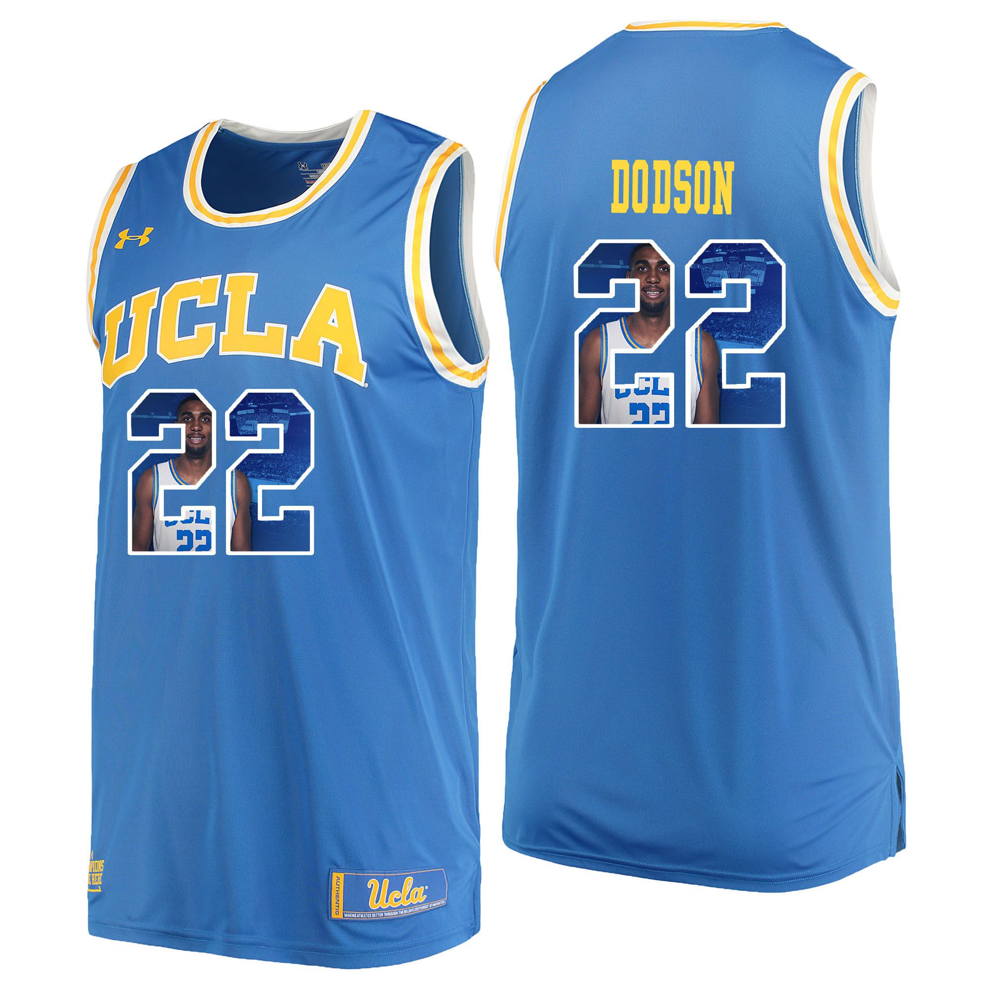 Men UCLA UA #22 Dodson Light Blue Fashion Edition Customized NCAA Jerseys